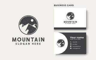 Mountain Glyph Logo Template Isolated in White Background vector