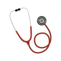 red medical stethoscope vector