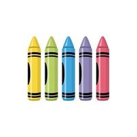 Cartoon school kids crayons set vector