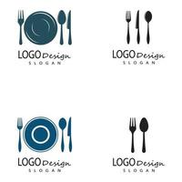 spoon and fork logo template illustration vector