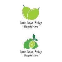 fresh lemon lime logo vector template icon