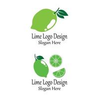 fresh lemon lime logo vector template icon