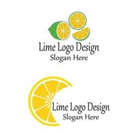 fresh lemon lime logo vector template icon