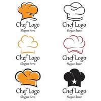 sombrero, chef, logotipo, plantilla, vector, ilustración vector