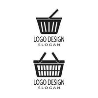 Cesta de la compra y el carrito de la compra logo plantilla vector ilustración diseño