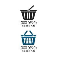 Cesta de la compra y el carrito de la compra logo plantilla vector ilustración diseño