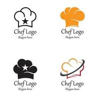 sombrero, chef, logotipo, plantilla, vector, ilustración vector