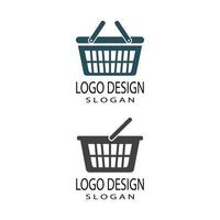 Cesta de la compra y el carrito de la compra logo plantilla vector ilustración diseño