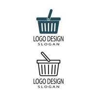 Cesta de la compra y el carrito de la compra logo plantilla vector ilustración diseño