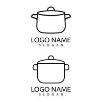 Saucepan Icon Logo Vector template and Symbol