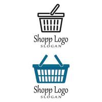 Basket store and Shopping Cart Logo vector Template Illustration Design
