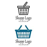 Basket store and Shopping Cart Logo vector Template Illustration Design