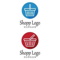 Basket store and Shopping Cart Logo vector Template Illustration Design