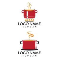 Saucepan Icon Logo Vector template and Symbol