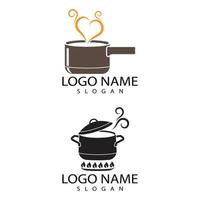 Saucepan Icon Logo Vector template and Symbol