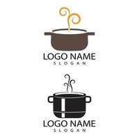 Saucepan Icon Logo Vector template and Symbol