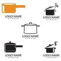 Saucepan Icon Logo Vector template and Symbol