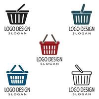 Cesta de la compra y el carrito de la compra logo plantilla vector ilustración diseño