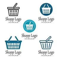 Basket store and Shopping Cart Logo vector Template Illustration Design