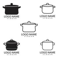 Saucepan Icon Logo Vector template and Symbol