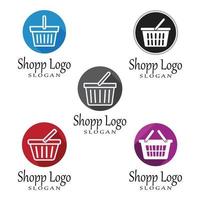 Basket store and Shopping Cart Logo vector Template Illustration Design