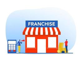Businessman offer invest with small business or franchise branch expansion strategy of financial marketing planning vector illustrator