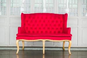 Red vintage sofa photo