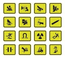 Warning Hazard Symbols labels Sign Isolated on White Background,Vector Illustration vector