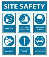 Safety PPE Must Be Worn Sign Isolate On White Background,Vector Illustration EPS.10 vector