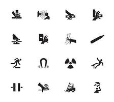 Warning signs,industrial hazards icon labels Sign Isolated on White Background,Vector Illustration vector