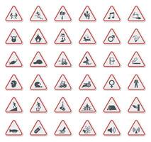 Warning Hazard Symbols labels Sign Isolate on White Background,Vector Illustration vector