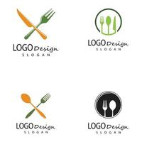 spoon and fork logo template illustration vector