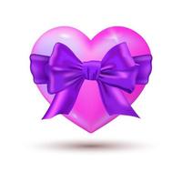 Violet Heart with a Bow vector