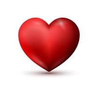 Red heart isolated on white vector