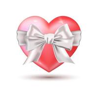Pink Heart with a Bow vector
