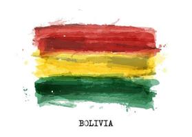 Bandera de acuarela realista de bolivia. vector. vector