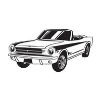 coche de época clásico en blanco y negro vector