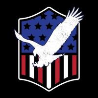American eagle with shield t shirt design vector