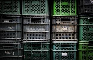 Plastic fruit boxes photo