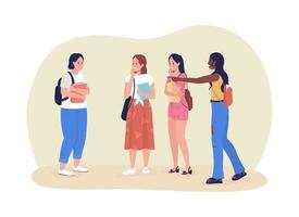 Classmates bullies 2D vector isolated illustration