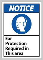 Ear Protection Required In This Area Symbol Sign vector