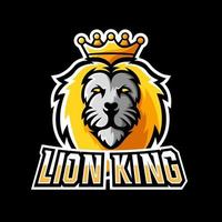 Lion king animal sport or esport gaming mascot logo template vector