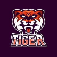 Tiger esport gaming mascot logo template vector