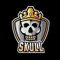King of skull sport or esport gaming mascot logo template vector