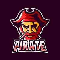 Pirate sport or esport gaming mascot logo template vector