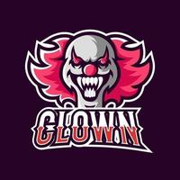 Clown mask sport or esport gaming mascot logo template vector