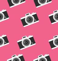 camera flat seamless pattern background vector