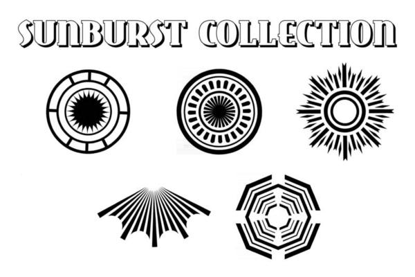 Sunburst collection vector illustration