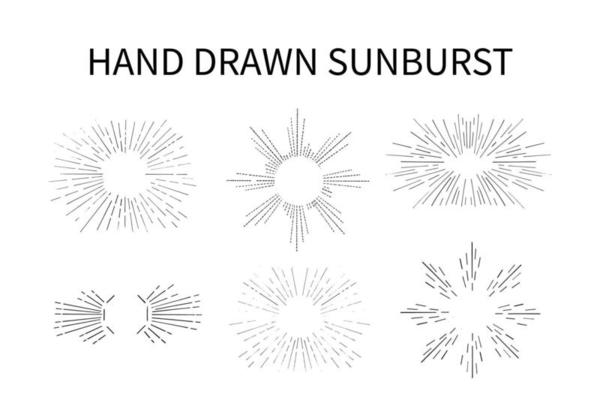 Hand Drawn Sunburst Set