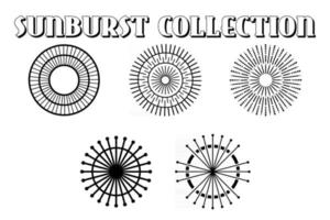 Vintage grunge sunburst collection. vector